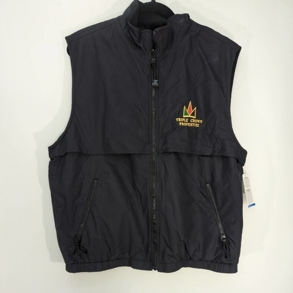 Holloway Sportswear Mens Windbreaker Vest Black Embroidered‎ L NWT - Picture 1 of 11